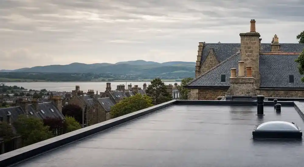 Flat and traditional roofing work on Scottish properties.